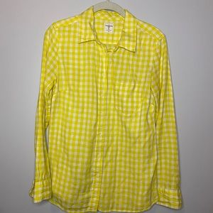 Gap yellow gingham Fitted Boyfriend shirt